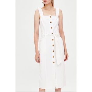 ZARA AUTHENTIC WHITE DENIM DRESS BY TRF  Size M